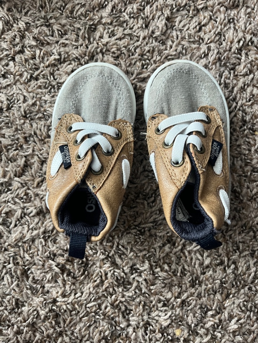 OshKosh B'gosh Tan and White Toddler Sneakers